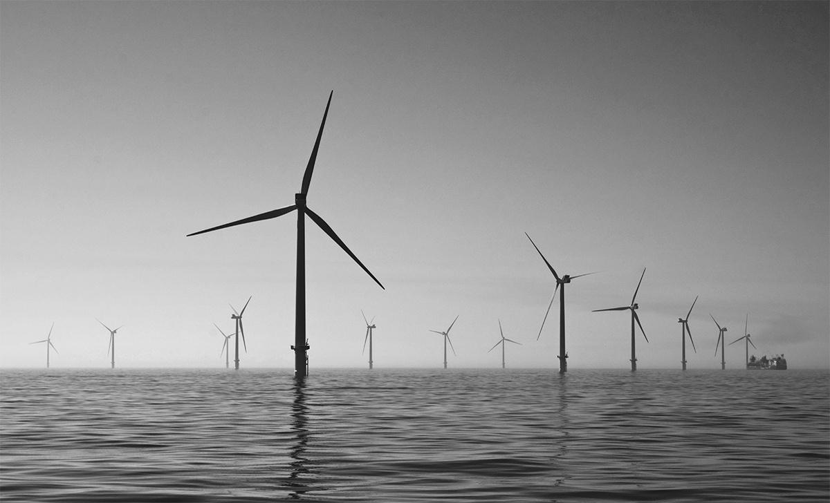 Windmills backgound ocean
