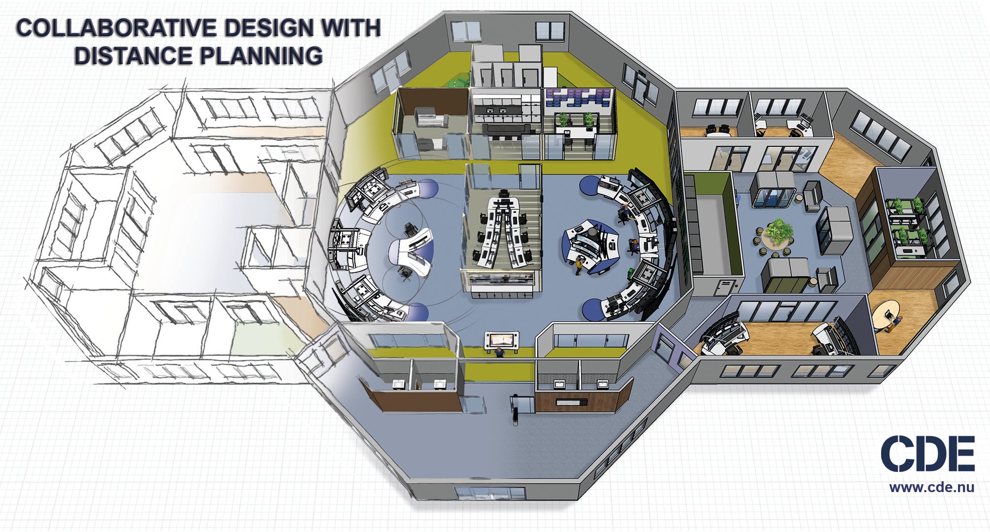 Collaborative design with distance planning